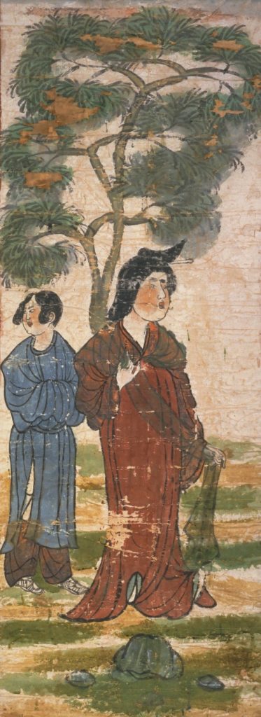 重要文化財　樹下美人図　中国・唐時代（8世紀）