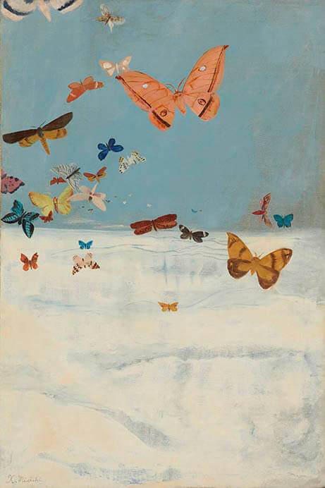 三岸好太郎《雲の上を飛ぶ蝶》 1934年　油彩・キャンバス　東京国立近代美術館蔵

