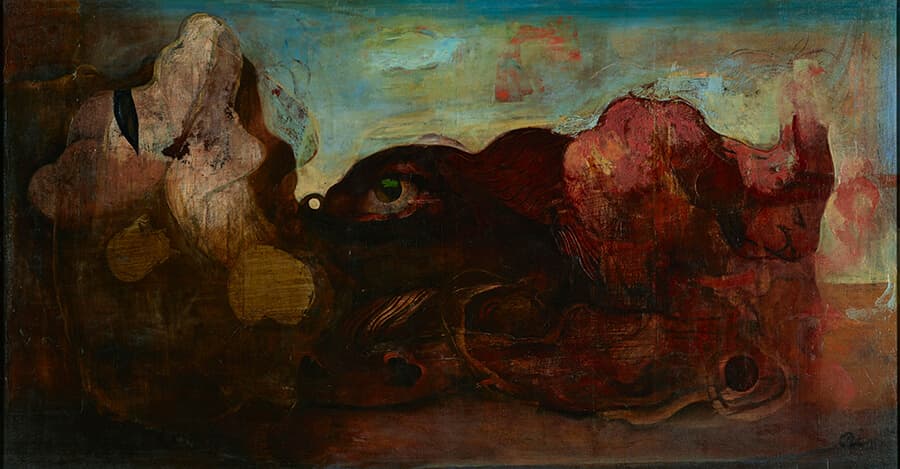 靉光《眼のある風景》 1938年　油彩・キャンバス　東京国立近代美術館蔵

