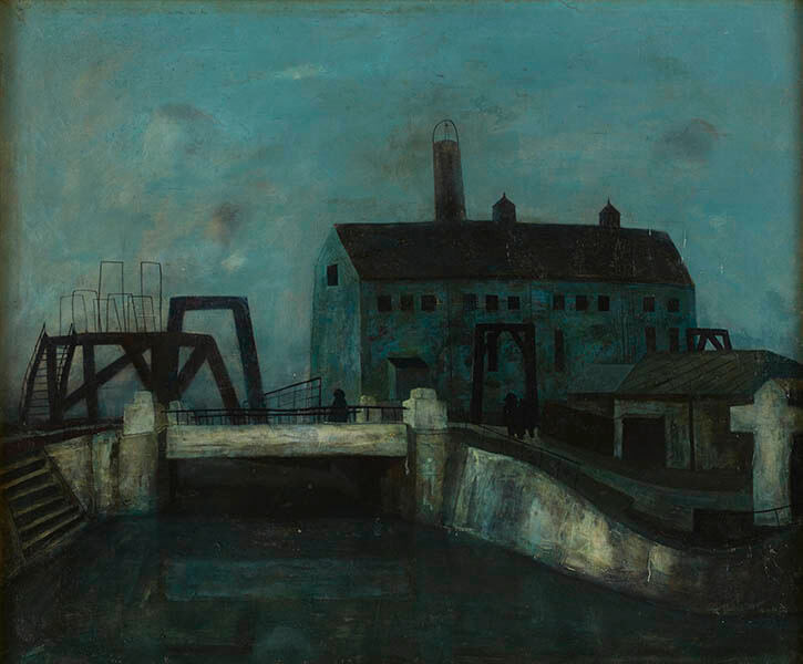 松本竣介《Y市の橋》 1943年　油彩・キャンバス　東京国立近代美術館蔵

