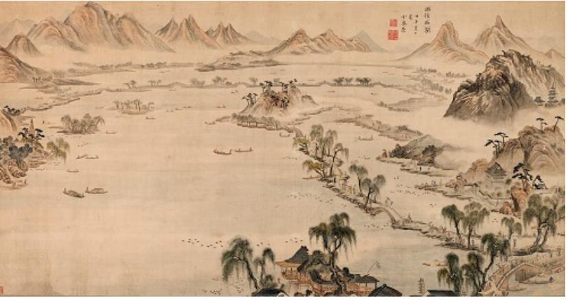 県指定文化財　小泉斐筆「雨後西湖図」　江戸時代・文政５年（1822）
