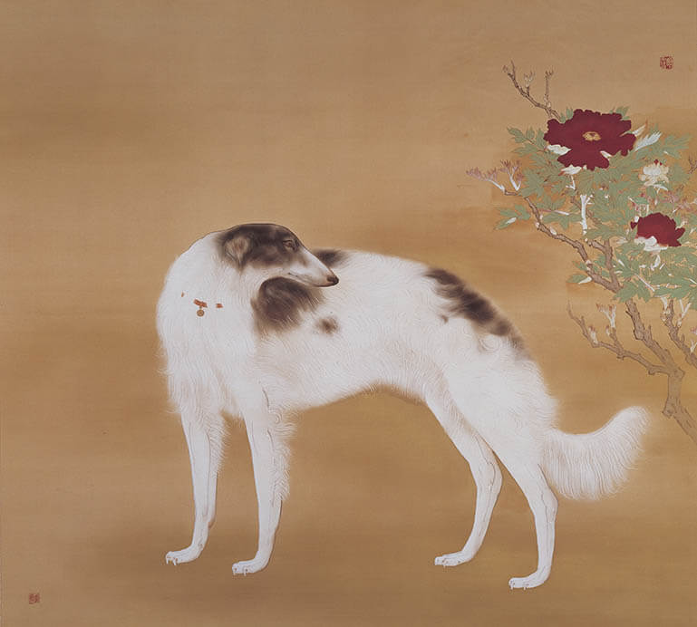 《唐犬》（部分）橋本関雪 昭和11年（1936）大阪市立美術館所蔵

