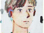 小津航 「Face-Green-」 キャンバスに油彩　22.7×15.8cm