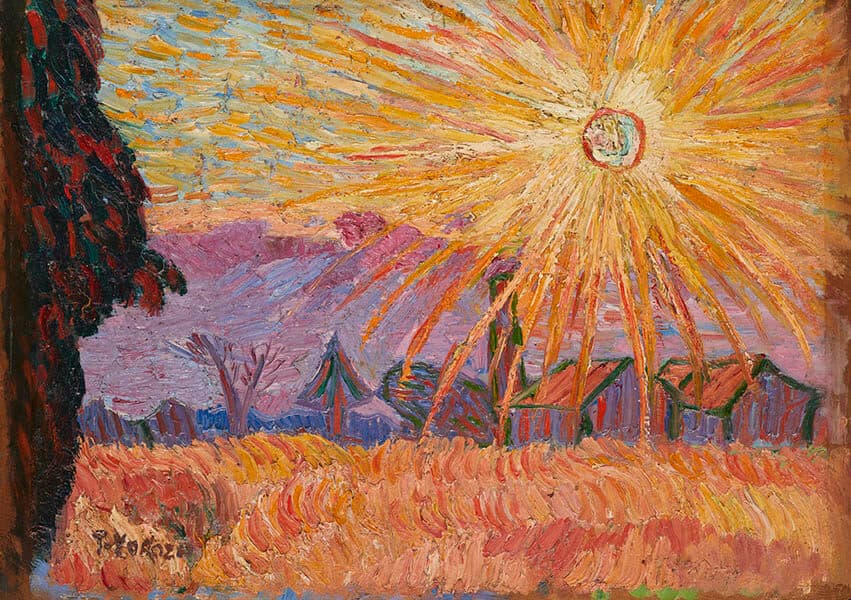萬鉄五郎《太陽の麦畑》 1913年　油彩・板　東京国立近代美術館蔵

