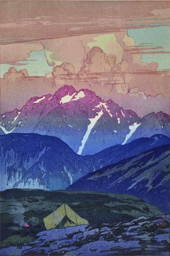 「日本アルプス十二題　劔山の朝」 𠮷田　博   1926 (大正15)年

