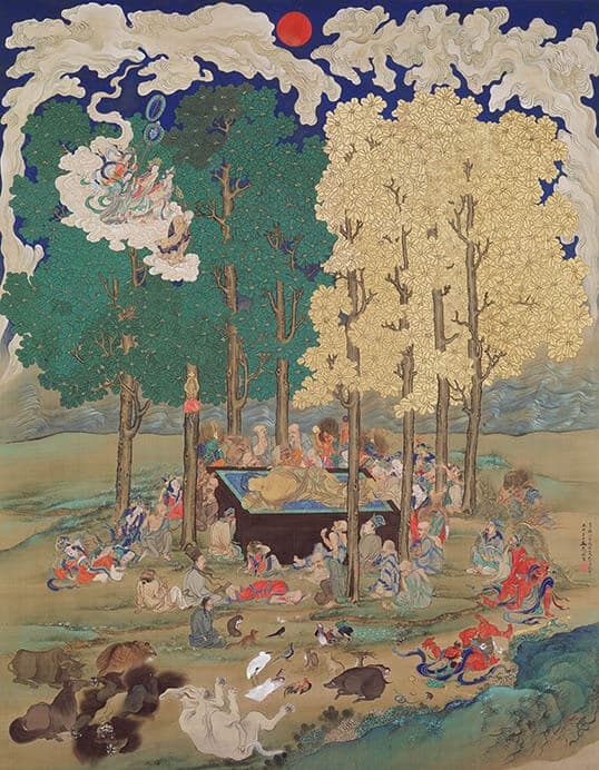 谷文晁　仏涅槃図　1802（享和2）年　絹本着色　一幅　143.5×115.5　大統寺（白河市）

