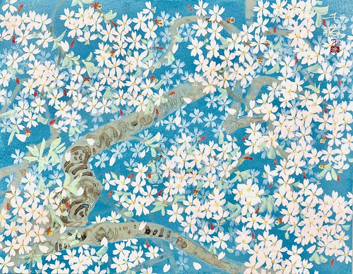 中島 千波 「夢殿の枝垂桜」 6号

