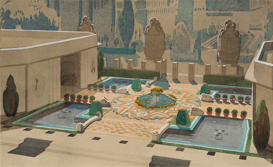 アンリ・ラパン「セーヴル製陶所館」『1925年 庭園』1926年　東京都庭園美術館蔵
