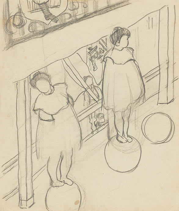《玉乗り（素描1）》1914年頃　東京国立近代美術館蔵

