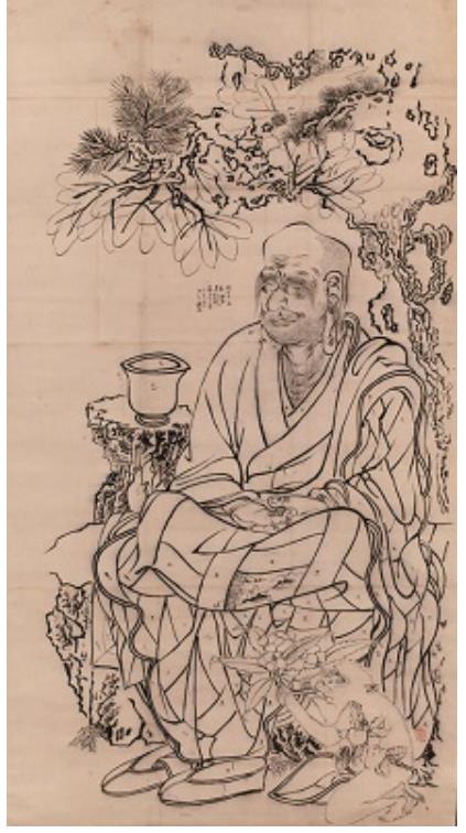 谷文晁派筆「十六羅漢図」　江戸時代（19世紀）　個人蔵

