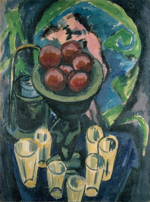 エルンスト・ルートヴィヒ・キルヒナー《グラスのある静物》1912年