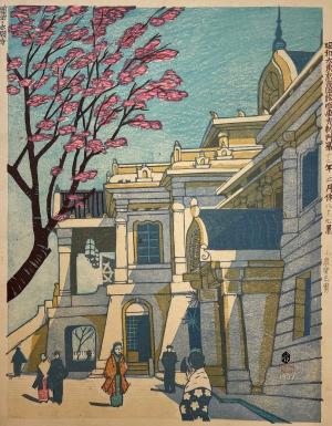 (8)《89 築地・本願寺》木版／紙、1937年