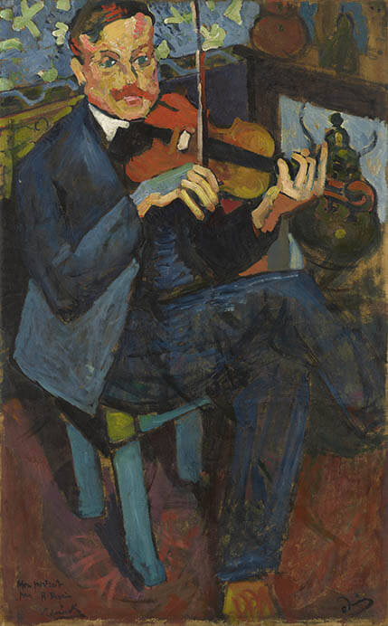 アンドレ・ドラン《ヴァイオリンを弾くヴラマンクの肖像》1905年　石橋財団アーティゾン美術館

