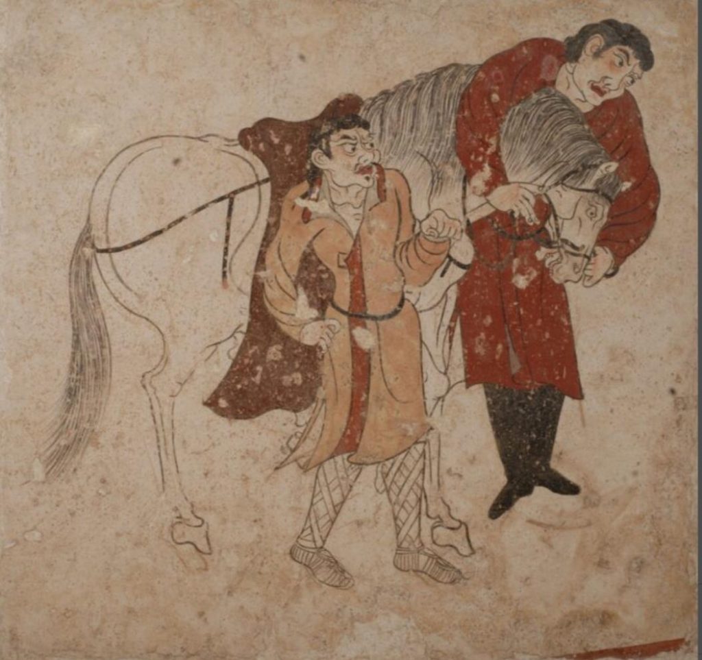 《献馬図壁画》唐時代、昭陵博物館所蔵