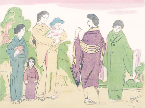 古川龍生《訪客図》1927年 栃木県立美術館蔵 

