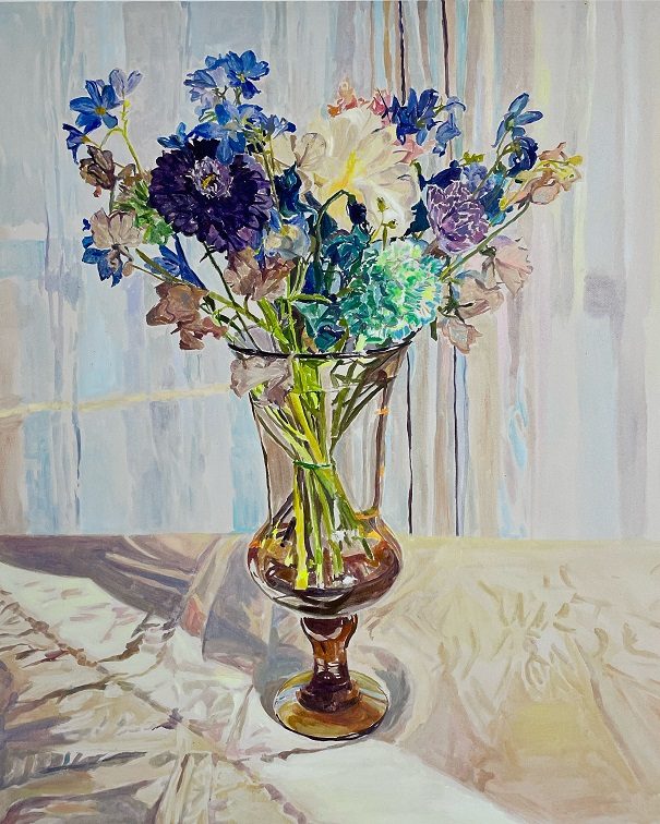 作品名：Shining blue bouquet

サイズ：72.7×60.6cm