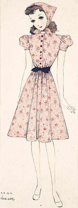 《女学生服装帖》（『少女の友』第32巻第9号原画）　1939年　© JUNICHI NAKAHARA/HIMAWARIYA

