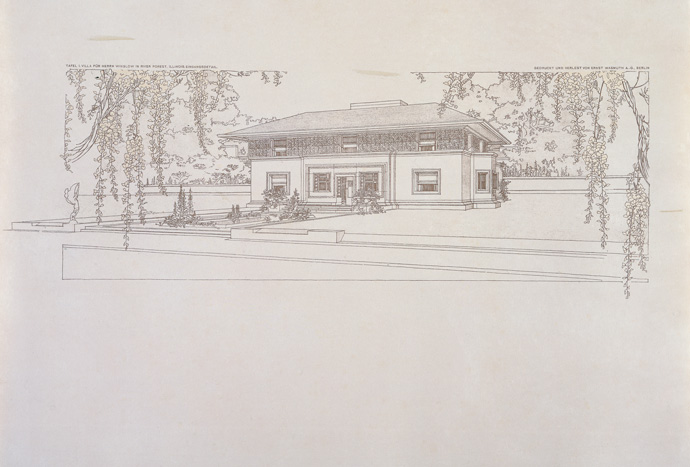 フランク・ロイド・ライト
《第1葉 ウィンズロー邸 透視図》
『フランク・ロイド・ライトの建築と設計』
1910年、豊田市美術館蔵
