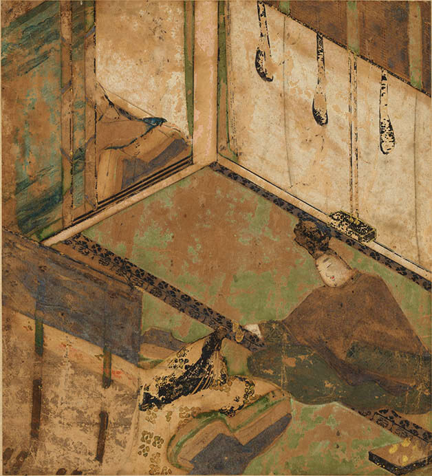 《源氏物語小色紙宿木》紙本着色、軸装(一幅)　平安時代、12世紀　個人蔵　展示期間:通期