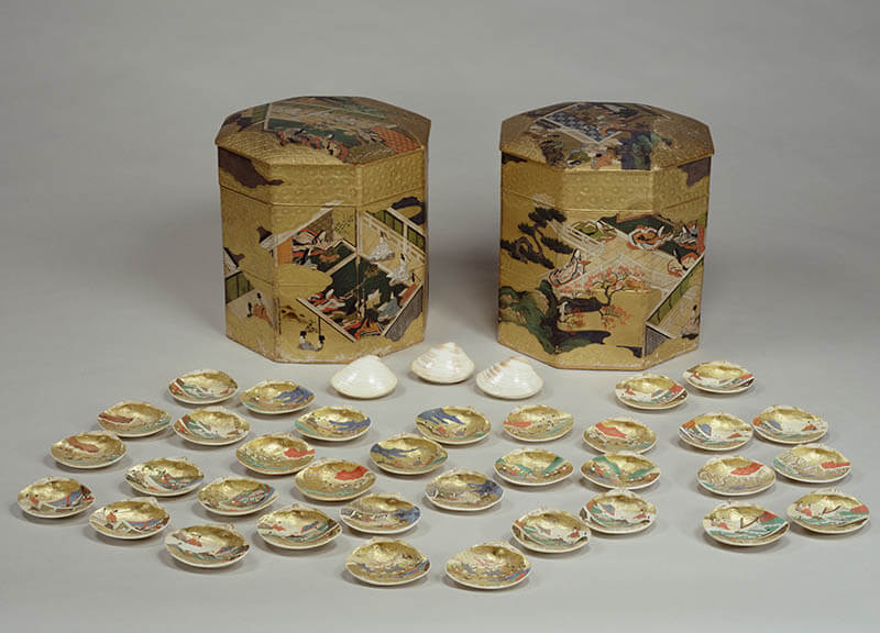 《源氏絵彩色貝桶》木製漆塗、一対　江戸時代、17世紀　東京国立博物館蔵/Image: TNM Image Archives　展示期間:通期