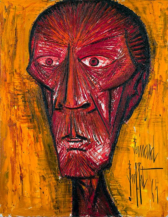 《皮を剥がれた人体：頭部》1964年　油彩

