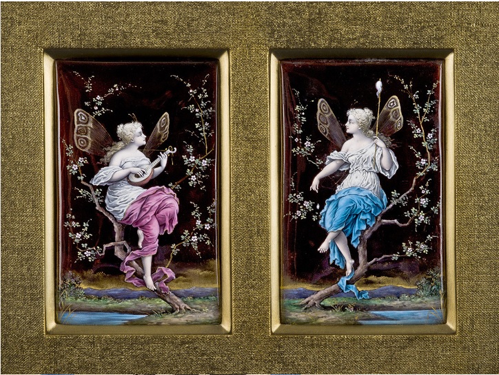 エマーユ絵画「羽根を持つ女性」

