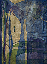 《遊子の庭》1997　木版画