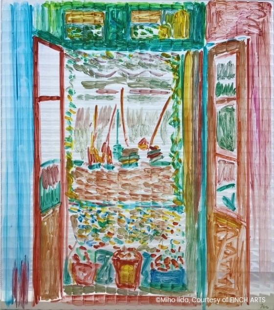 「window on window,Re:Henri Matisse」
45.6×40.2×0.4 cm
oil on glass
