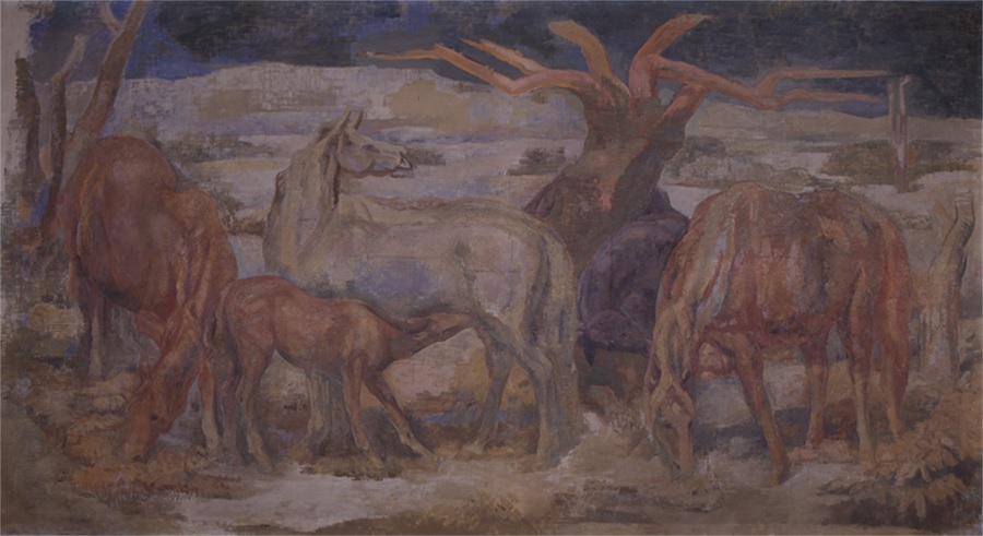 青山熊治 《雪の馬》 1927年　個人蔵