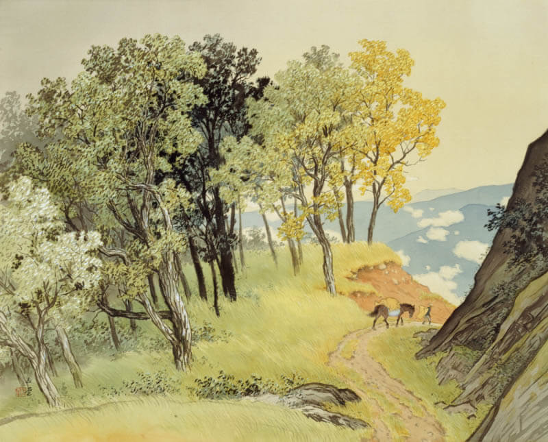 川合玉堂《山雨一過》1943(昭和18)年 絹本・彩色 山種美術館

