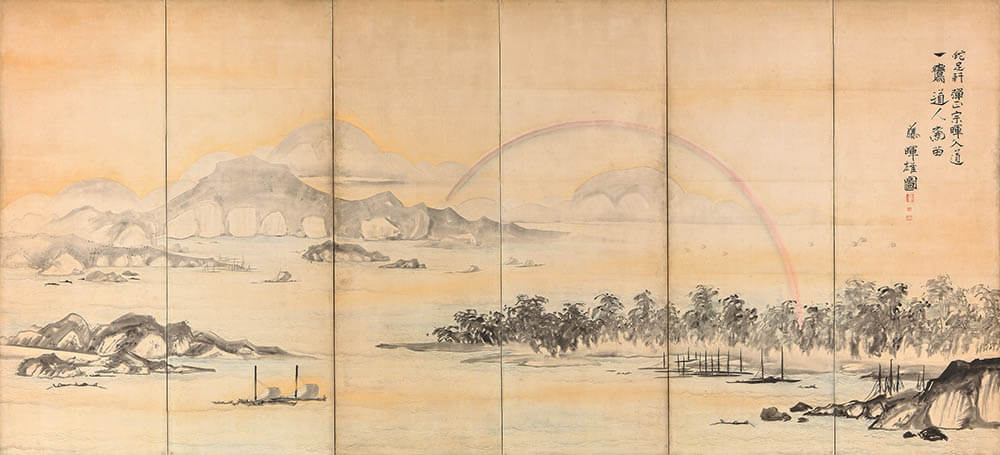 富士三保図屏風（右隻）　曾我蕭白筆　滋賀・MIHO MUSEUM蔵　江戸時代（18世紀）　通期展示

