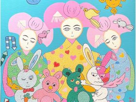 「Кролик Rabbit 2024 Maiko」 S8 油彩×アクリル