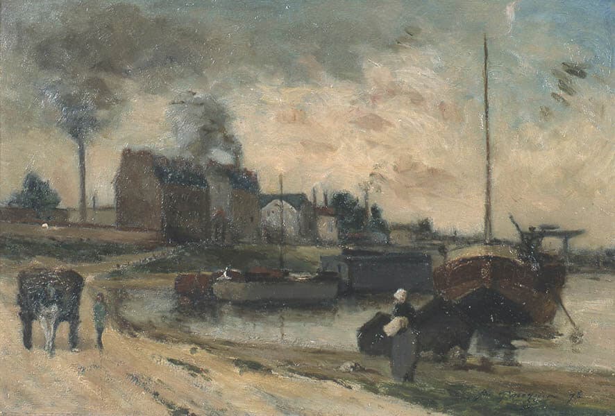 ポール・ゴーガン≪カイユ工場とグルネル河岸≫1875年、山王美術館蔵

