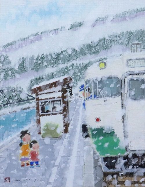齊 正機 「初雪ノ次ノ日」 6号 日本画