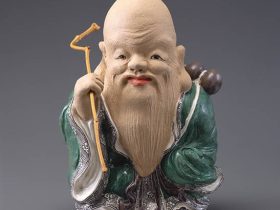 仁阿弥道八 「色絵寿老置物」 江戸時代後期 19世紀