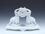 ローゼン タール 「白磁 二頭の山羊の置時計byシュリプシュタイン」 1927年 H39cm