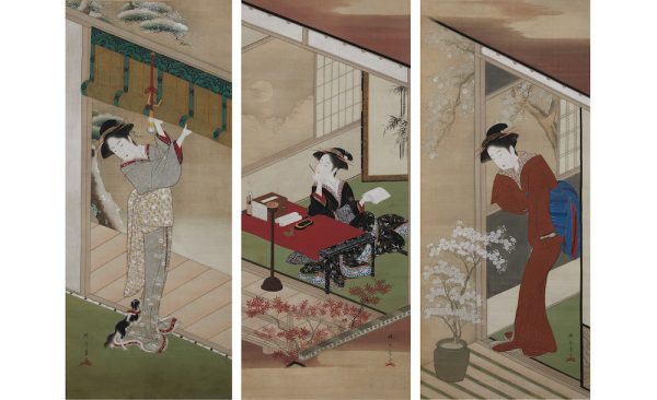 「雪月花図」　勝川春章　江戸時代18世紀 

