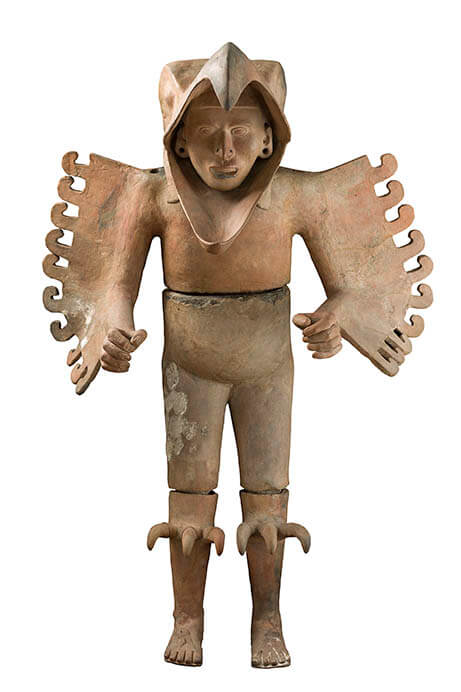 鷲の戦士像　アステカ文明、1469～86年 テンプロ・マヨール、鷲の家出土 テンプロ・マヨール博物館蔵
©Secretaría de Cultura-INAH-MEX. Museo del Templo Mayor

