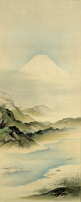橋本雅邦　《春景富岳図》　明治26（1893）年頃　絹本着色　後期展示

