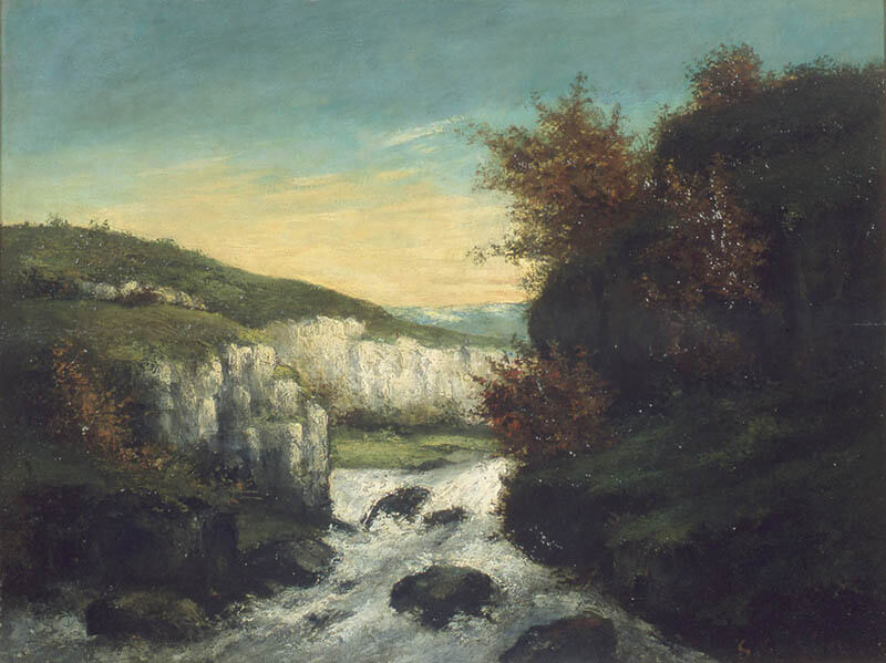 ギュスターヴ・クールベ≪オルナン地方の滝≫1866年頃、山王美術館蔵

