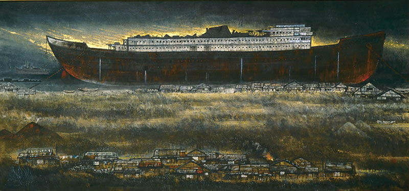 不染鉄《廃船》昭和44年（1969）頃　京都国立近代美術館蔵

