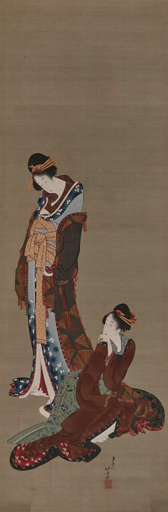 重文 「二美人図」　葛飾北斎　　江戸時代19世紀 