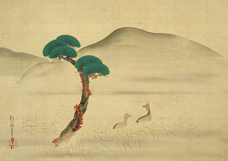 酒井抱一　《三笠山》　江戸時代　絹本着色　前期展示


