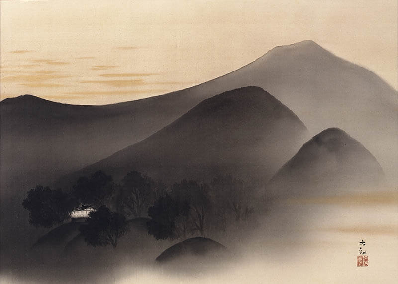 横山大観　《黎明》　昭和4（1929）年頃　絹本墨画淡彩　後期展示


