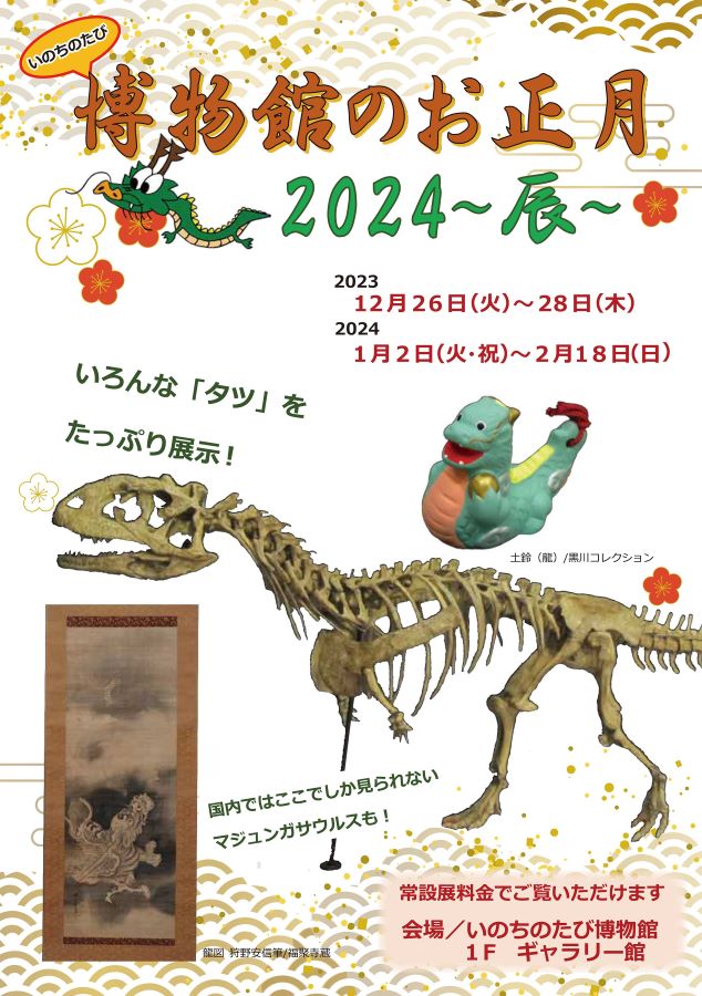 特別展「博物館のお正月2024 ～辰～」北九州市立自然史・歴史博物館（いのちのたび博物館）