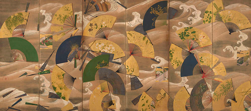 《扇面流図屏風》(左) 宗達派、江戸時代・17世紀　大倉集古館蔵