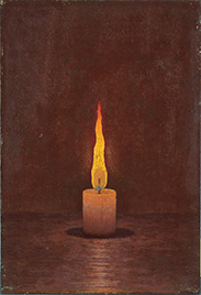 高島野十郎『蝋燭』、福岡県立美術館

