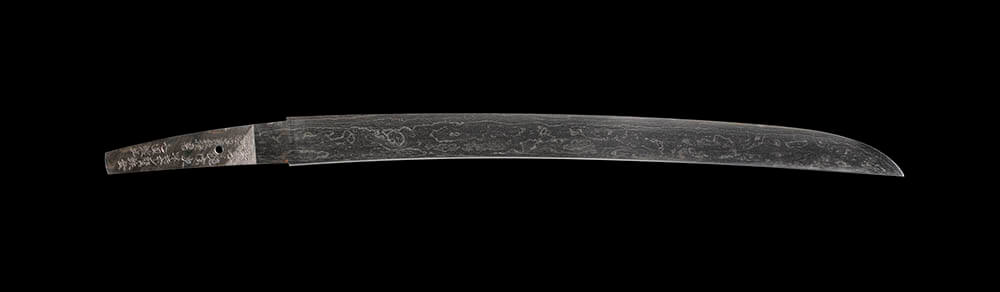 ギボン（ギベオン）隕鉄製の脇差と銘　現代　国立歴史民俗博物館蔵
