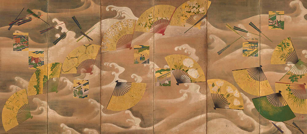 《扇面流図屏風》(右) 宗達派、江戸時代・17世紀　大倉集古館蔵