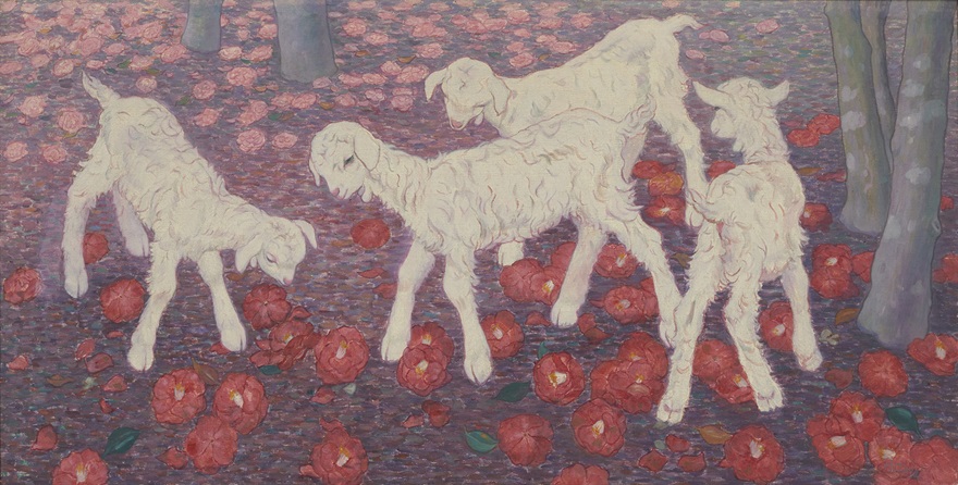 辻永《椿と仔山羊》1916年　東京国立近代美術館